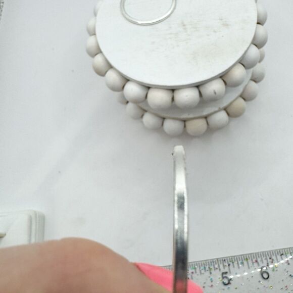 Sterling Silver Hoop Earrings MinimalSquare Lightweight Full Circle 1.25” - Picture 4 of 6